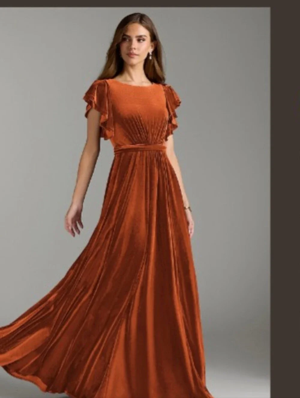AZAZIE DAPHNE BURNT ORANGE BRIDESMAID DRESS - Picture 5 of 6